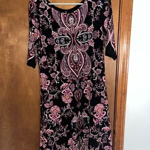 Ronni Nicole Pink and Black Midi Dress